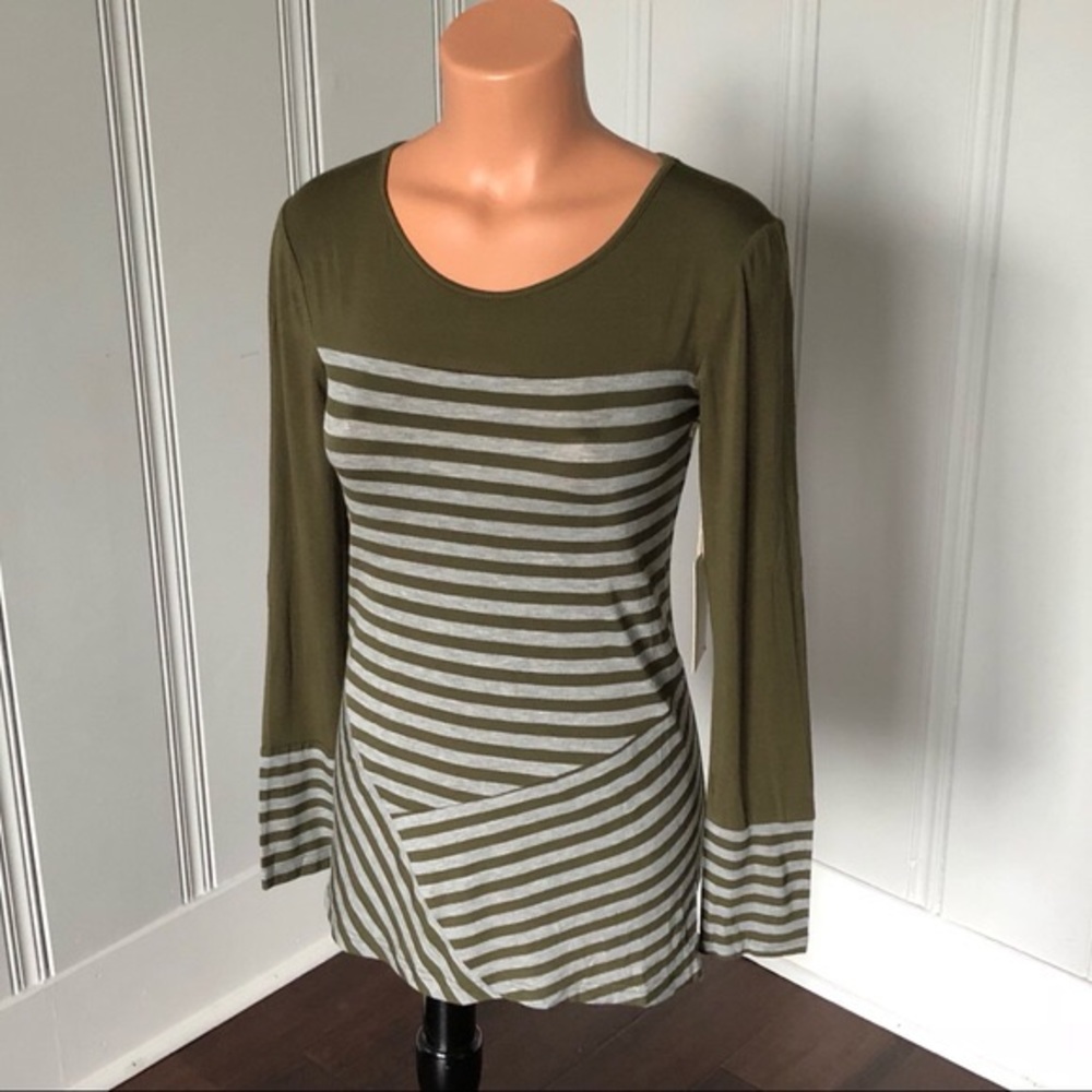 Naomy Asymmetrical Stripe Long Sleeve Shirt - Picture 6 of 7